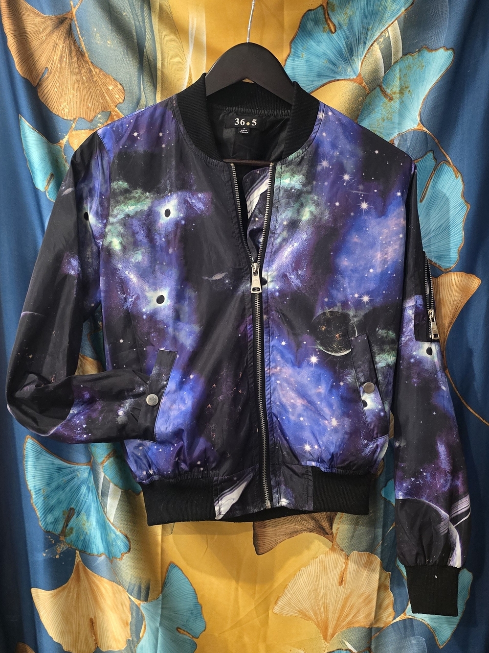36.5 Women's Galaxy Bomber Jacket - Purple/Black